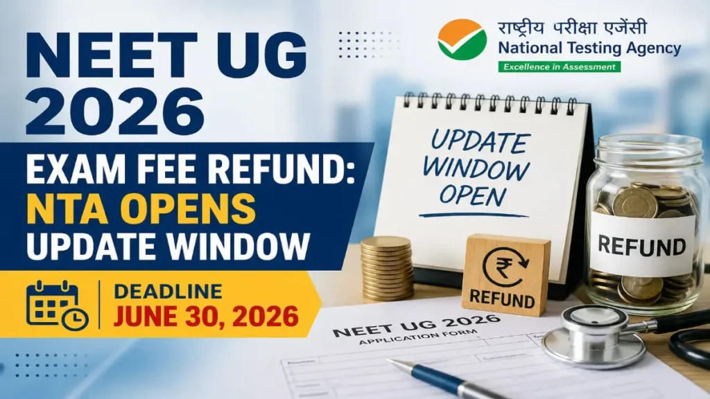 NEET UG 2026 Re-Exam: NTA Opens Fee Refund Window Today