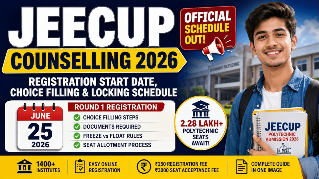JEECUP 2026 Counselling Registration Begins on 25th June