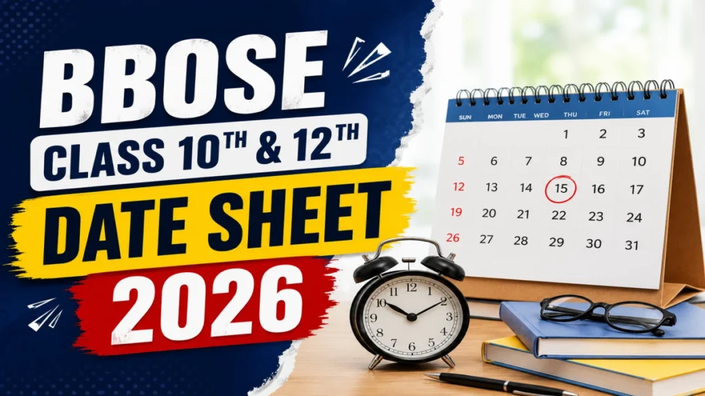 BBOSE Class 10 & 12 June 2026 Date Sheet Released