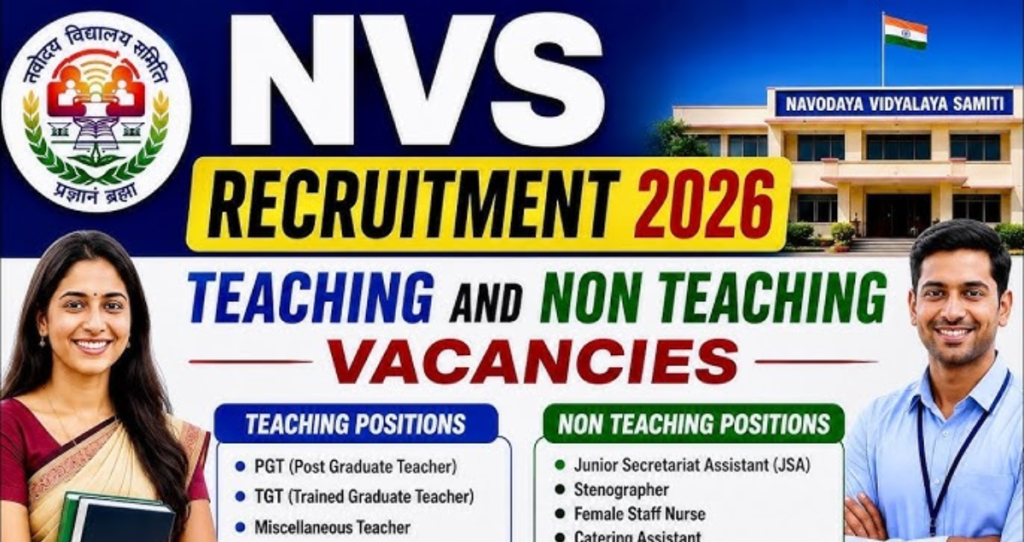 NVS Recruitment 2026: Teaching & Non-Teaching Jobs Open