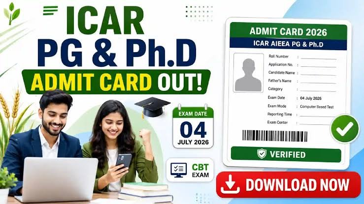 NTA Releases ICAR AIEEA PG & PhD 2026 Admit Cards for July 4 Exam